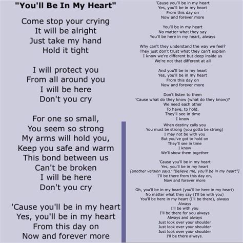 Phil Collins Lyrics You Ll Be in My Heart - Draven-has-Kelley