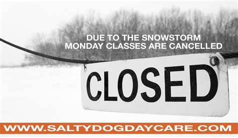 Closed Sign for Snow Storm – Salty Dog Daycare