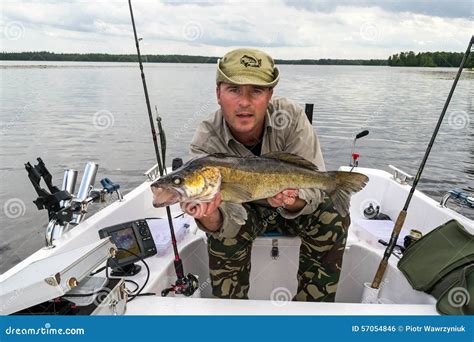 Man fishing walleye stock photo. Image of outdoor, hobby - 57054846