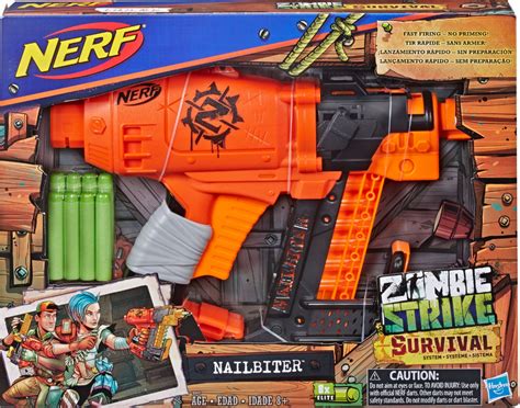 Nerf Zombie Strike Survival System Nailbiter Blaster Orange E2672 - Best Buy