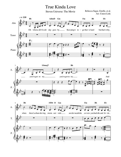 True Kinda Love (Steven Universe) Sheet music for Piano, Vocals, Tenor (Piano-Voice) | Musescore.com