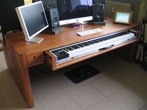 desk with piano keyboard drawer - Coralee Hazel