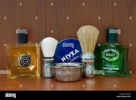 Barber shaving tools and products, barber shop Stock Photo - Alamy