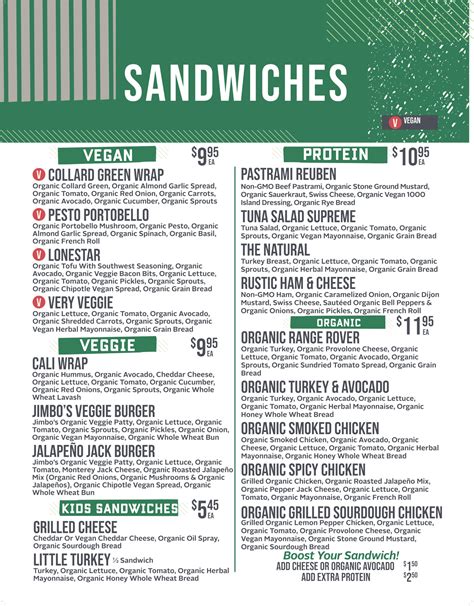 Deli Menu – Jimbo's