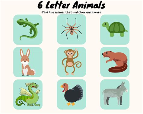 6 Letter Animals Quiz - By lruss108