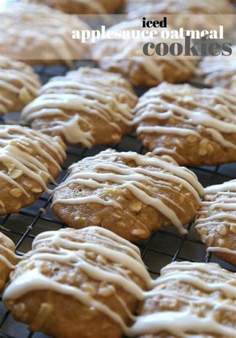 Iced Applesauce Oatmeal Cookies - Cookies and Cups