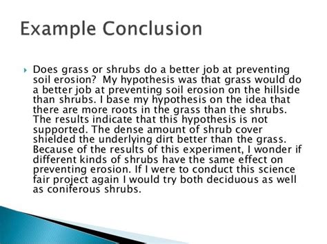 Science fair conclusion