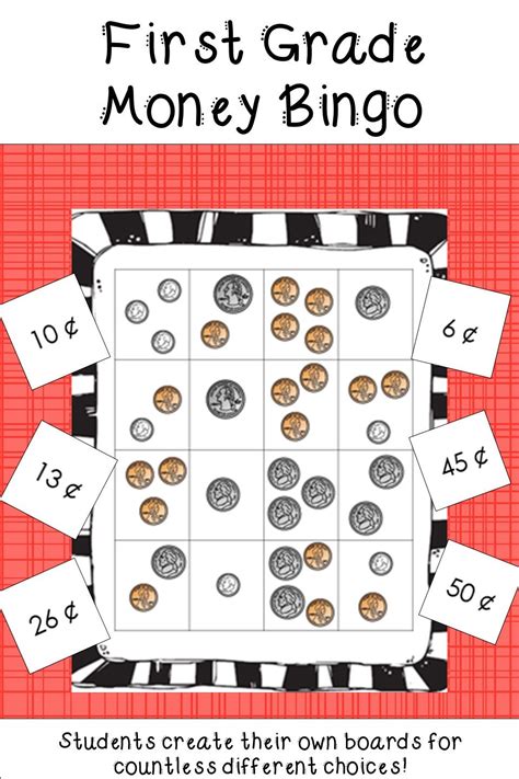 Money Bingo Game For Kindergarten