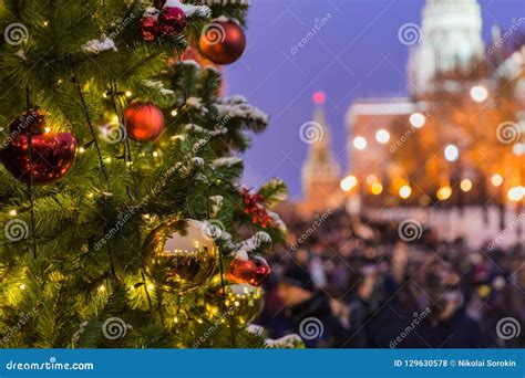 Christmas Tree on Red Square in Moscow Russia Stock Photo - Image of ...