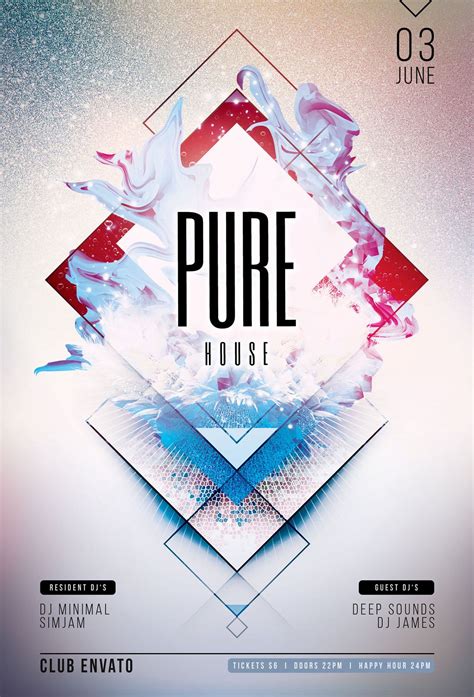 Pure House Flyer | Flyer design, Event poster design, Free graphic design