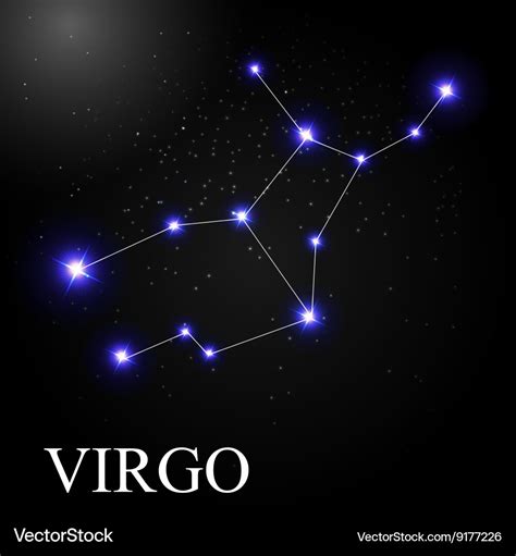 Virgo zodiac sign with beautiful bright stars Vector Image