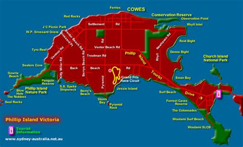 Phillip Island Tourist Map - Phillip Island • mappery