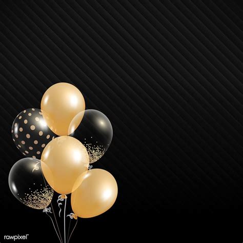 Elegant balloons design vector on black background | free image by rawpixel.com / Kappy Kappy ...