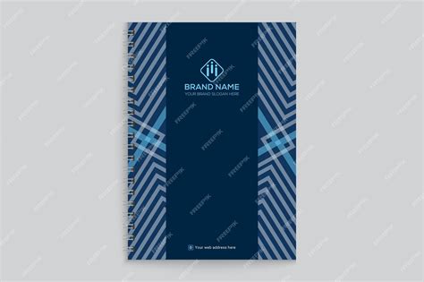 Premium Vector | Blue and black notebook cover design