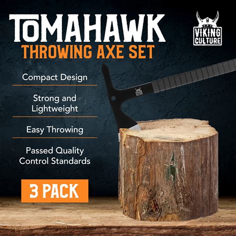 Tomahawk Throwing Axe - Set of 3 Throwing Axes and Tomahawks with Tact ...