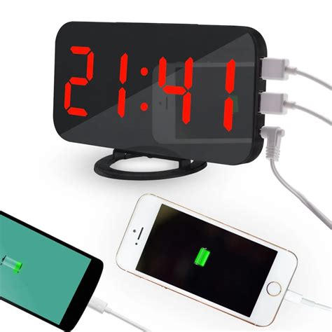 Aliexpress.com : Buy LED Digital Alarm Clock With USB Port For Phone Charger Touch Activited ...