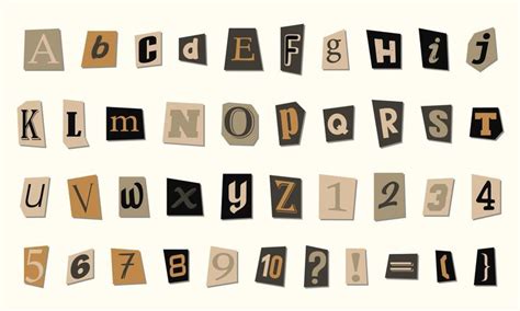 Vintage Style Paper Letters Alphabet Collection