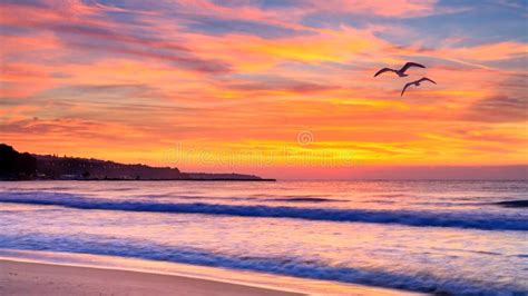 Seaside Landscape - the Beach with Views of the Sunrise Over the Sea ...