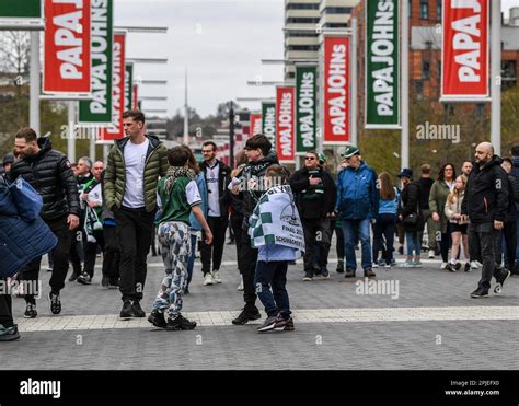 Plymouth Argyle fans arrives to Wembley during the Papa John's Trophy ...