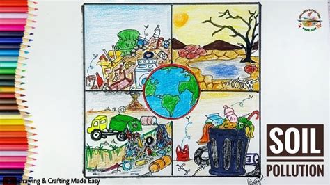 soil pollution drawing | land pollution drawing | soil pollution drawing easy| pollution drawing ...