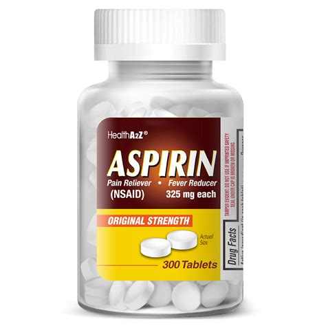 HealthA2Z Aspirin 325mg, 300 Count, Uncoated,Compare to Bayer® Active ...