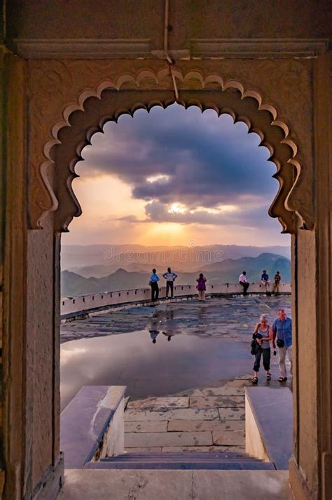 Sunset from Sajjangarh Fort, Udaipur India Editorial Photography ...