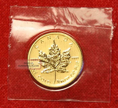 Canadian Gold Maple Leaf 2014 1/10 Oz. 999% Bu Great Collector Coin Gift