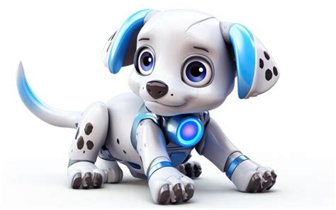 Premium AI Image | Toy Robot Dog Isolated with Wagging Tail and LED Eyes