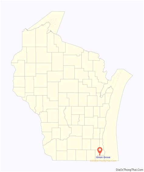 Map of Union Grove village, Wisconsin