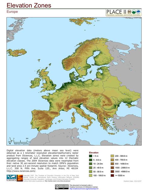 Europe: Elevation Zones | Digital elevation data (meters abo… | Flickr