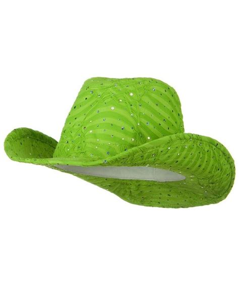 Glitter Cowboy Hat Lime CK116S2XQ5R