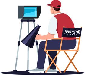 Cartoon flat style drawing of male film director Vector Image