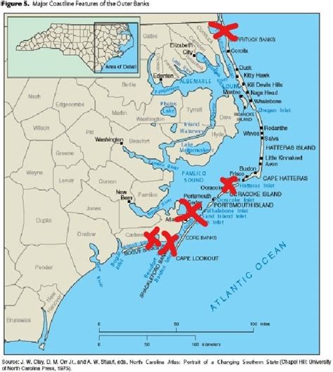 Outer Banks Map Of North Carolina Beaches