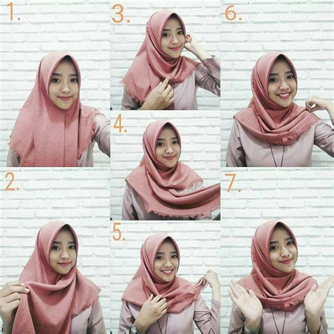 Cara Berhijab Segi Empat | Hijab, Gaya hijab, Kursus hijab