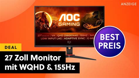 WQHD-Monitor mit mehr als 144Hz erreicht Bestpreis: 27 Zoll AOC-Gaming-Monitor wieder richtig ...
