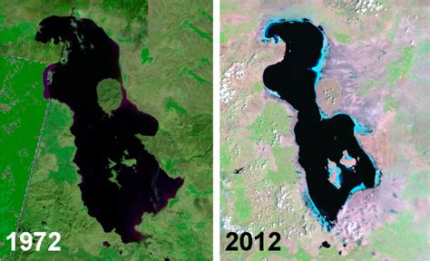 Substantial reduction in the area of Lake Urmia over the past decades... | Download Scientific ...