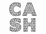 Cash Word Coloring Page Graphic By DigitalPapersShop · Creative Fabrica sketch template