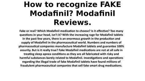 How to Recognize Fake Modafinil? Modafinil Reviews? by jamesjohnson9699 ...