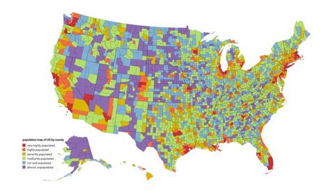 Population map of the USA by county | Usa map, Map, World map