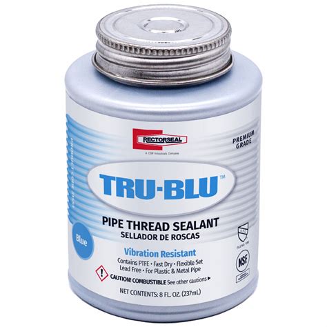 RECTORSEAL Pipe Thread Sealant: Tru-Blu, 9.6 fl oz, Brush-Top Can, Blue - 4YRW9|31551 - Grainger