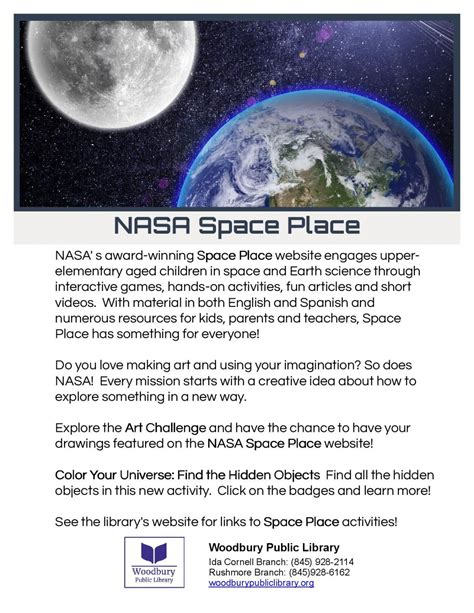 NASA Space Place Art Challenge! ~ 2022 | Woodbury Public Library