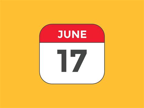 june 17 calendar reminder. 17th june daily calendar icon template ...