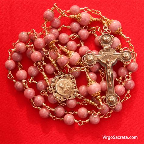 Catholic Rosary Bloodstone & Vermeil With Vintage Cross and Saint Therese Center - japaratinga ...