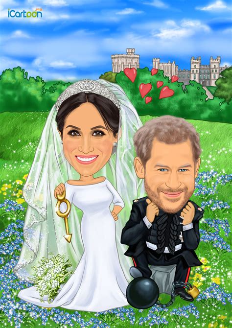 Pin on Prince Harry and Meghan's wedding caricatures