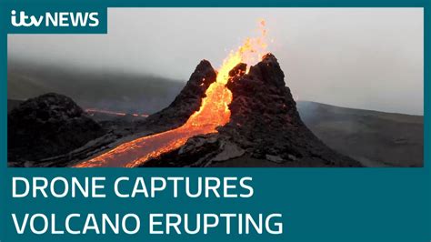 Spectacular drone footage of long dormant Iceland volcano erupting ...