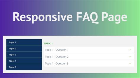 Responsive FAQ Template made with html, css & javascript - YouTube