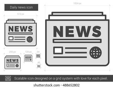 Daily News Vector Line Icon Isolated Stock Vector (Royalty Free) 488652802 | Shutterstock