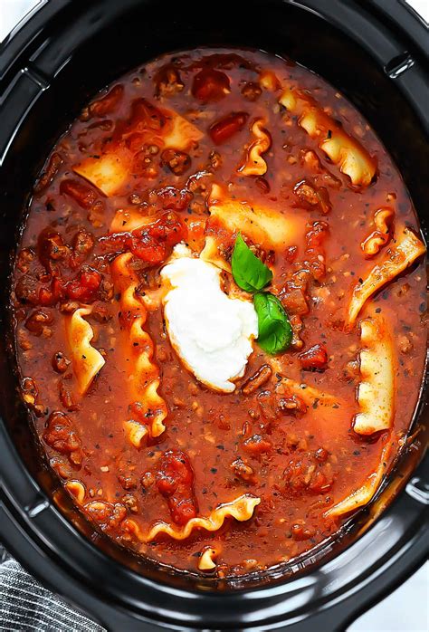 Slow Cooker Lasagna Soup - Life In The Lofthouse