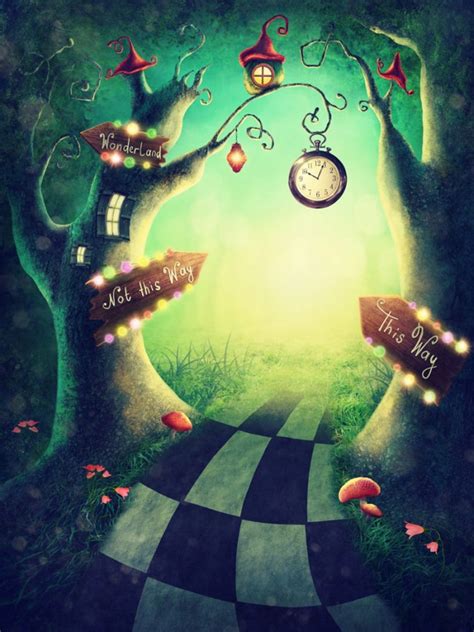 To The Enchanted Wood Alice In Wonderland Wallpaper Wall Mural