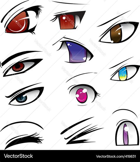 Anime eyes Royalty Free Vector Image - VectorStock